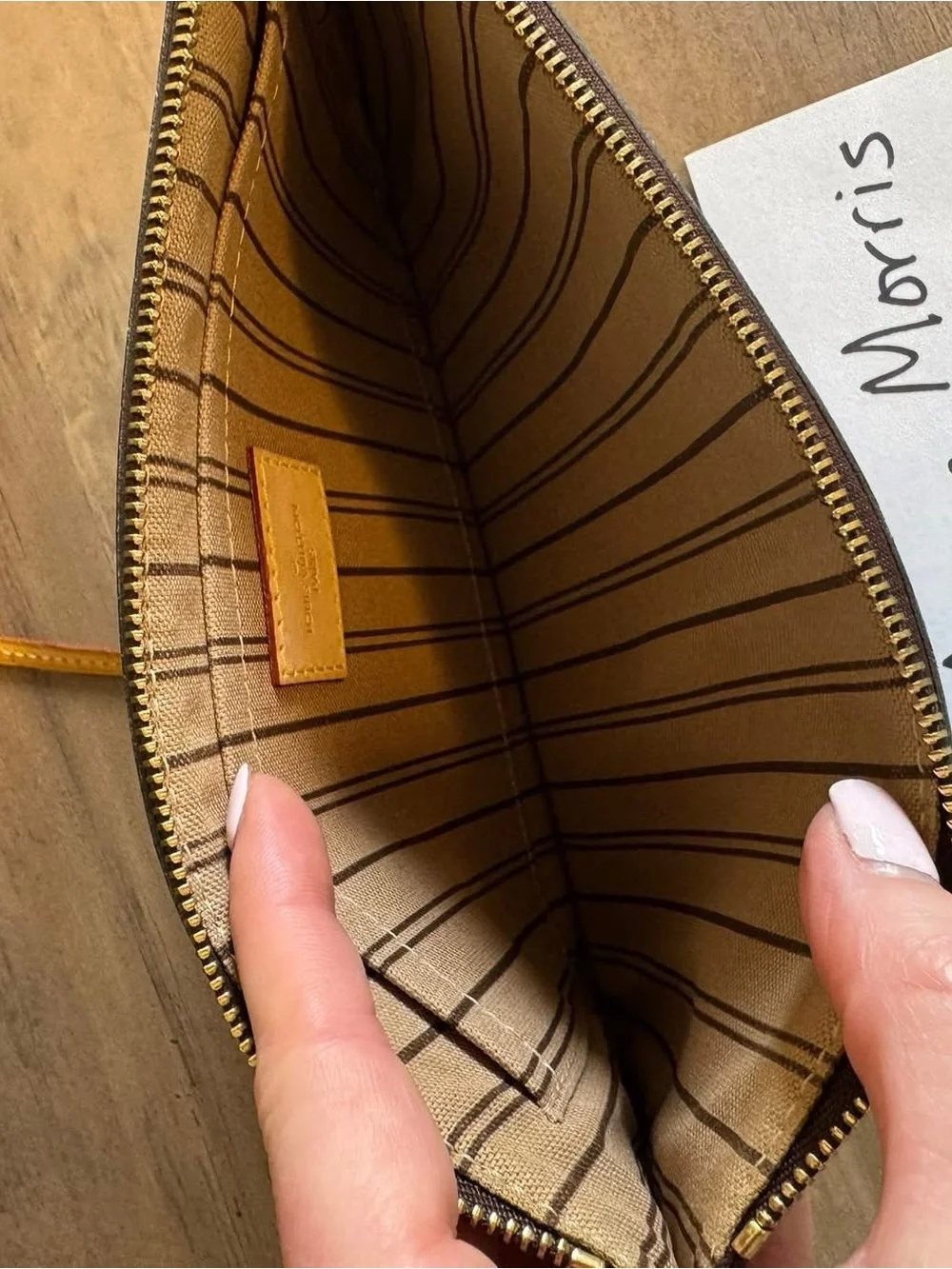 Louis Vuitton Monogram Canvas Brown Pouch with Vachetta Strap